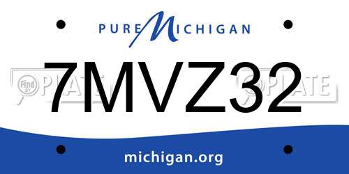 7MVZ32 Michigan License Plate