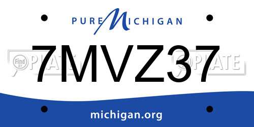 7MVZ37 Michigan License Plate