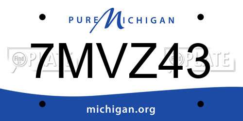 7MVZ43 Michigan License Plate