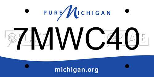 7MWC40 Michigan License Plate