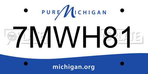 7MWH81 Michigan License Plate
