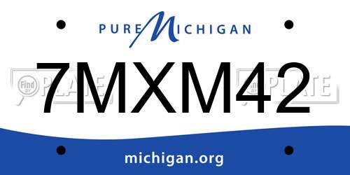 7MXM42 Michigan License Plate