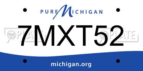7MXT52 Michigan License Plate