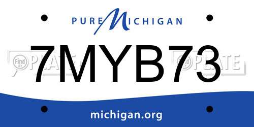 7MYB73 Michigan License Plate