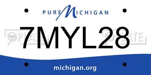 7MYL28 Michigan License Plate