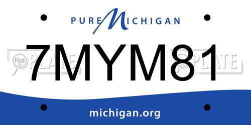 7MYM81 Michigan License Plate