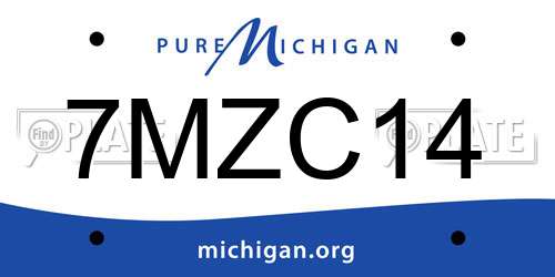 7MZC14 Michigan License Plate