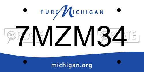 7MZM34 Michigan License Plate