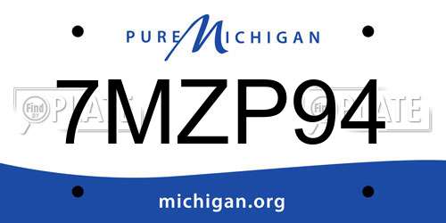 7MZP94 Michigan License Plate