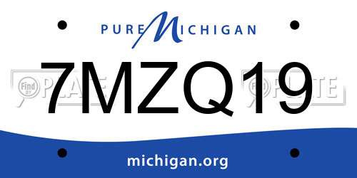 7MZQ19 Michigan License Plate