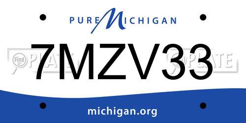 7MZV33 Michigan License Plate