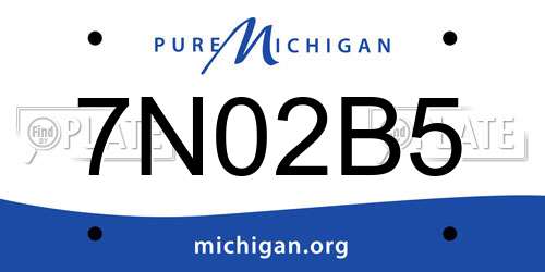 7N02B5 Michigan License Plate