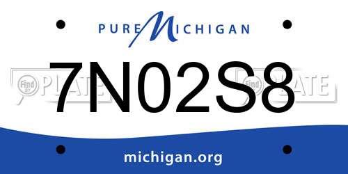 7N02S8 Michigan License Plate