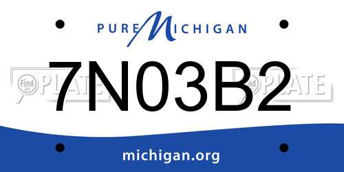 7N03B2 Michigan License Plate