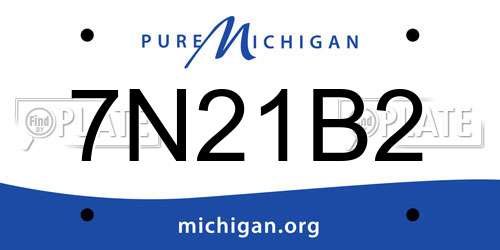 7N21B2 Michigan License Plate