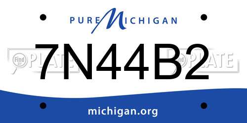 7N44B2 Michigan License Plate