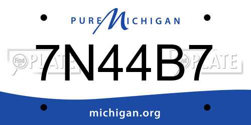7N44B7 Michigan License Plate