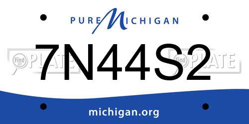 7N44S2 Michigan License Plate