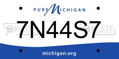 7N44S7 Michigan License Plate