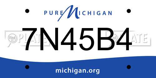 7N45B4 Michigan License Plate