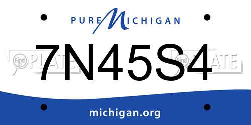 7N45S4 Michigan License Plate