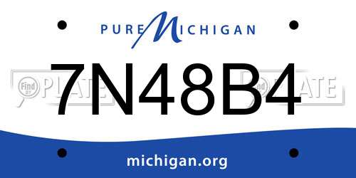 7N48B4 Michigan License Plate