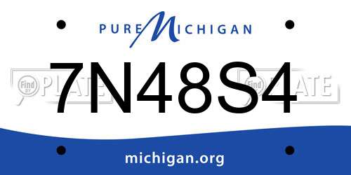 7N48S4 Michigan License Plate