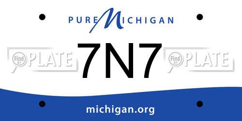 7N7 Michigan License Plate