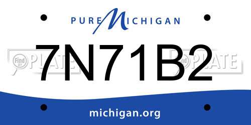 7N71B2 Michigan License Plate