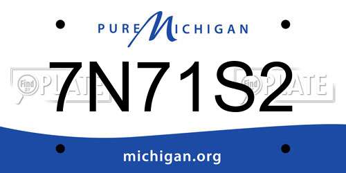 7N71S2 Michigan License Plate