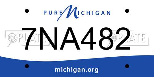 7NA482 Michigan License Plate