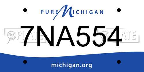 7NA554 Michigan License Plate