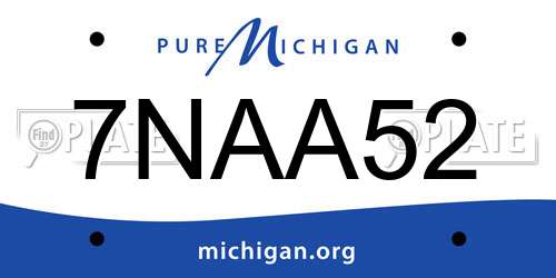 7NAA52 Michigan License Plate