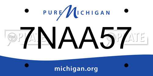 7NAA57 Michigan License Plate