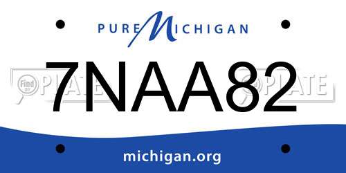 7NAA82 Michigan License Plate