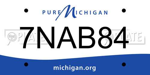 7NAB84 Michigan License Plate