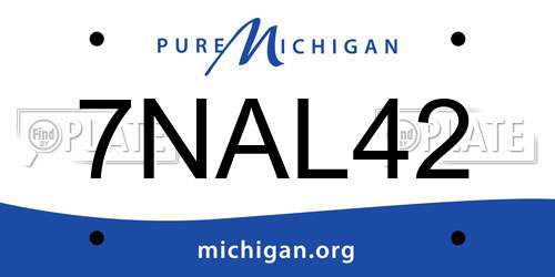 7NAL42 Michigan License Plate