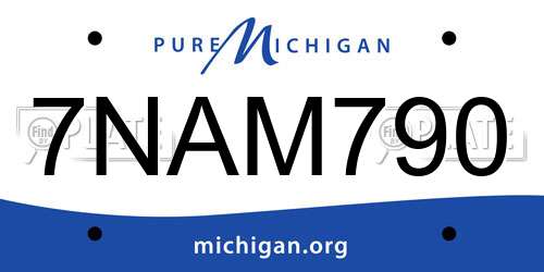 7NAM790 Michigan License Plate