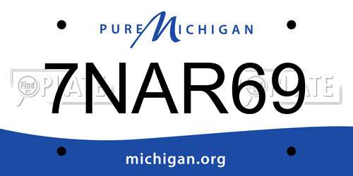 7NAR69 Michigan License Plate