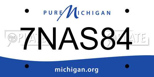 7NAS84 Michigan License Plate