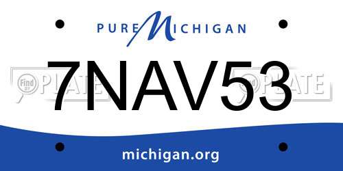7NAV53 Michigan License Plate