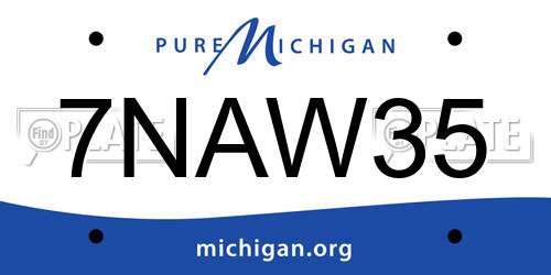 7NAW35 Michigan License Plate