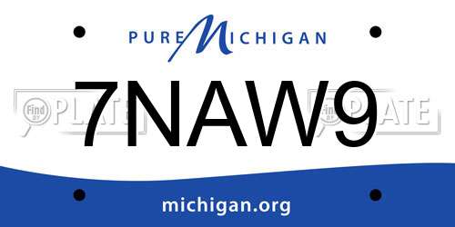 7NAW9 Michigan License Plate