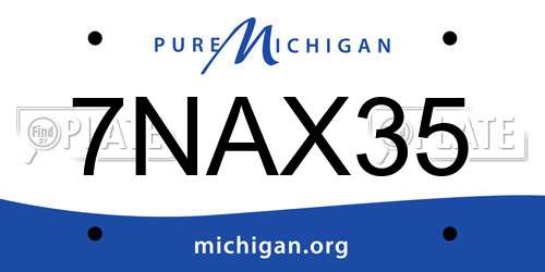 7NAX35 Michigan License Plate