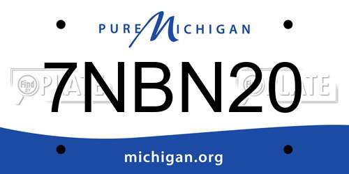 7NBN20 Michigan License Plate