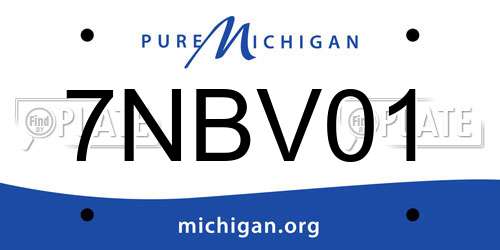 7NBV01 Michigan License Plate