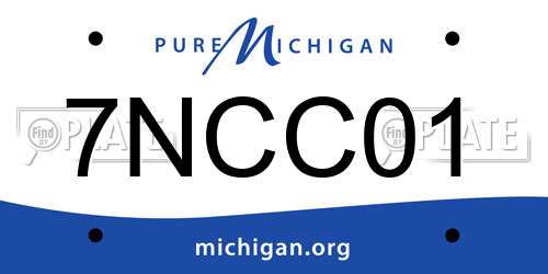 7NCC01 Michigan License Plate