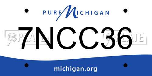 7NCC36 Michigan License Plate