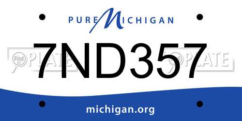 7ND357 Michigan License Plate
