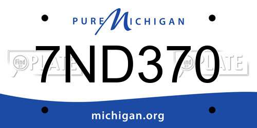 7ND370 Michigan License Plate